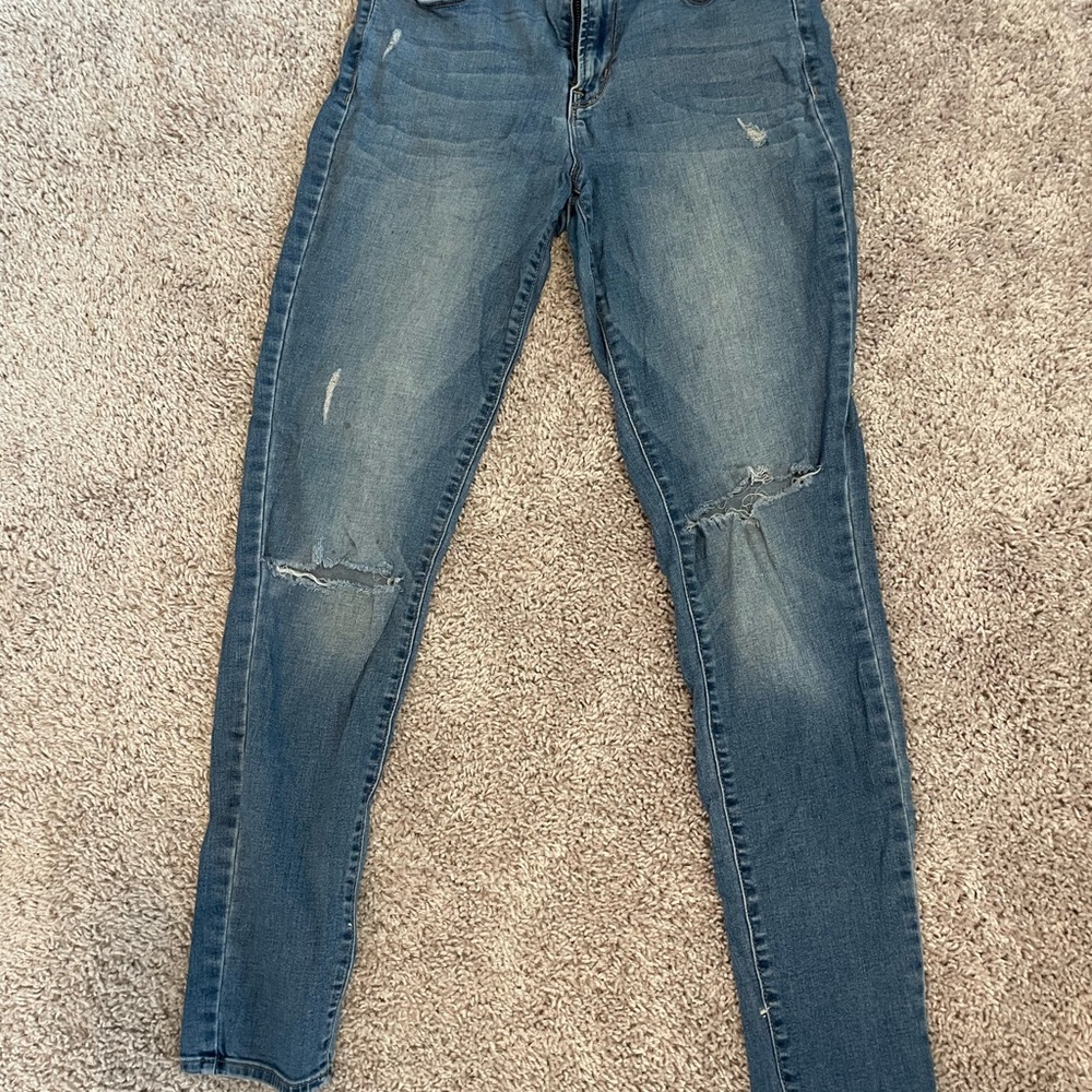 Old Navy Distressed Blue Skinny Jeans